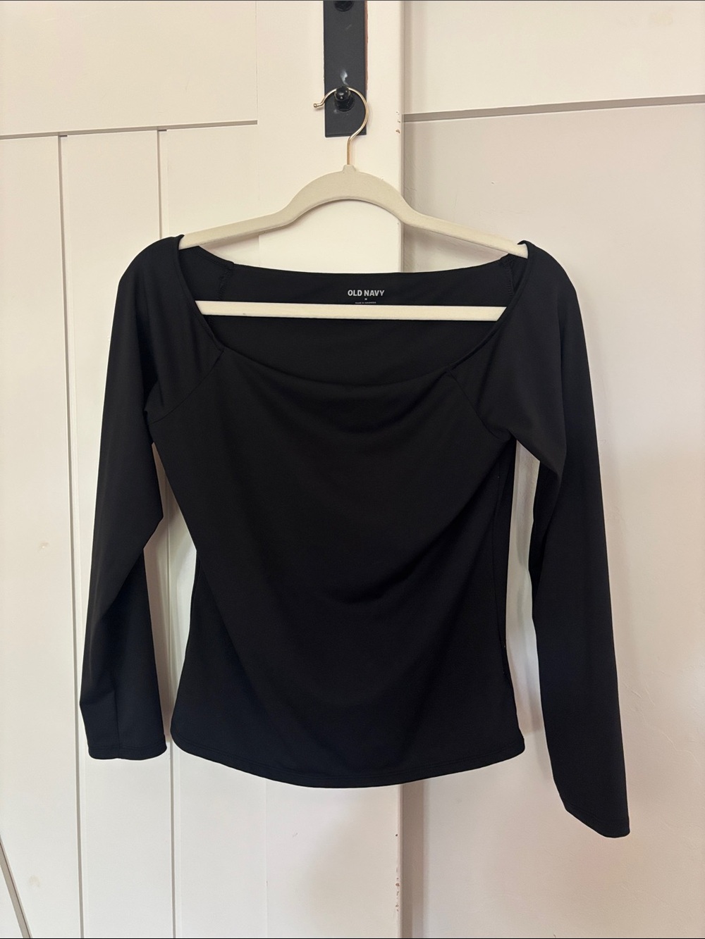 Old Navy Black Square-Neck Long Sleeve Top